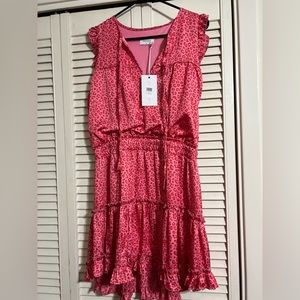 Leopard Silk Hot Pink Dress